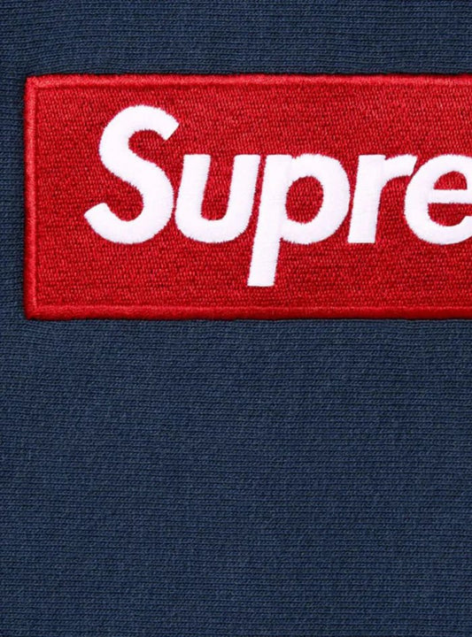 Supreme Box Logo Hooded Sweatshirt Heather Navy (FW24) - HubResell