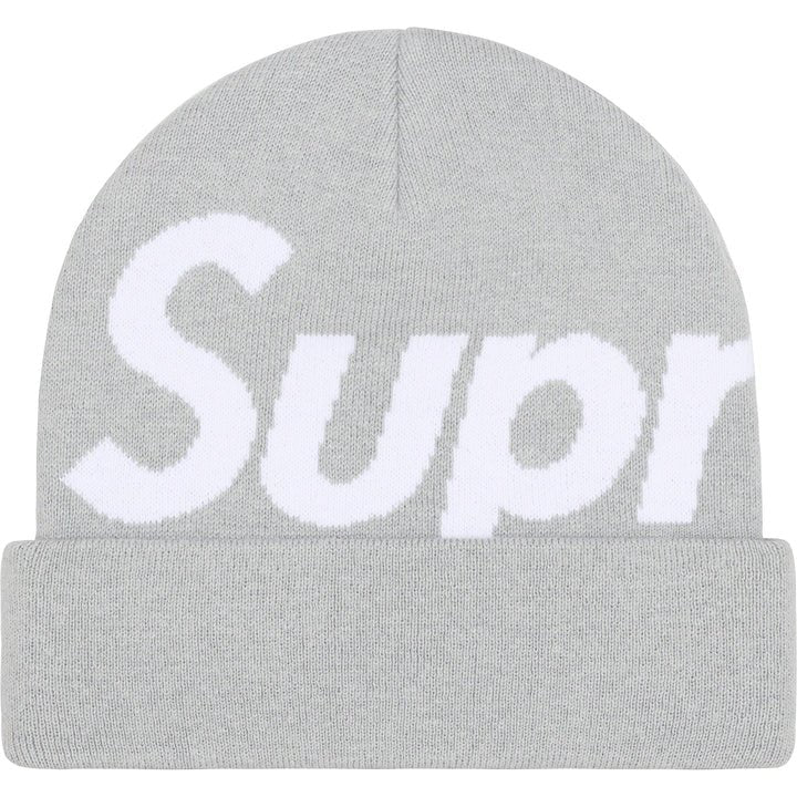 Supreme Big Logo Beanie - Grey - HubResellcappelloCsupreme