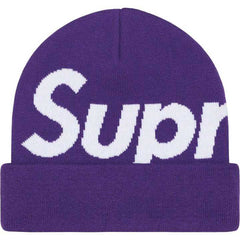 Supreme Big Logo Beanie - Dark Purple